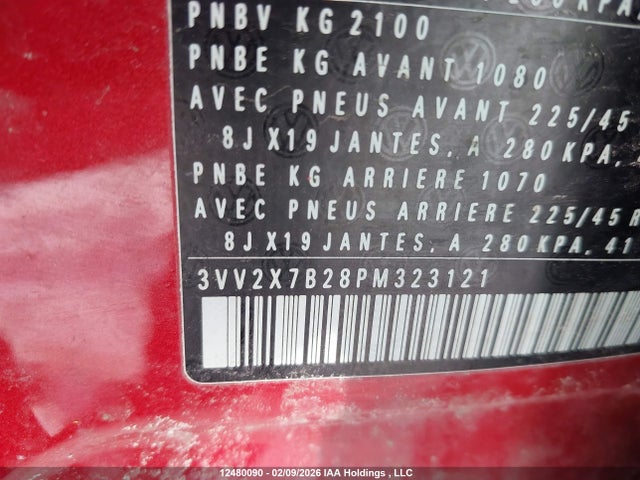 3VV2X7B28PM323121 Volkswagen TAOS SEL