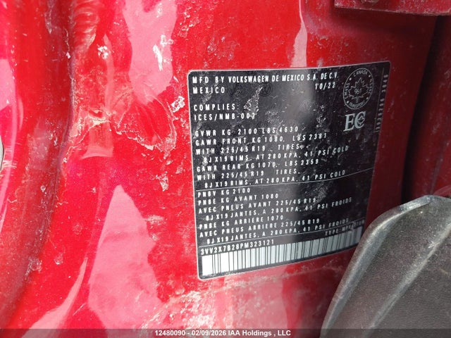 3VV2X7B28PM323121 Volkswagen TAOS SEL