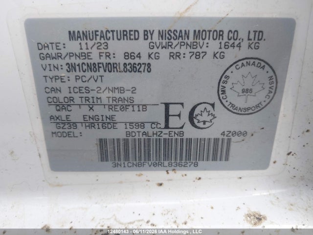Nissan VERSA SR 2024 3N1CN8FV0RL836278 Image 18
