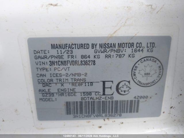 Nissan VERSA SR 2024 3N1CN8FV0RL836278 Image 9