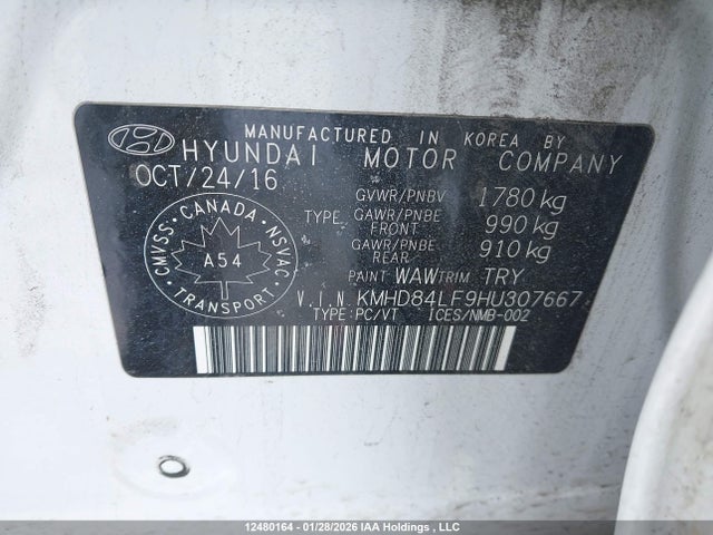 KMHD84LF9HU307667 Hyundai ELANTRA GL