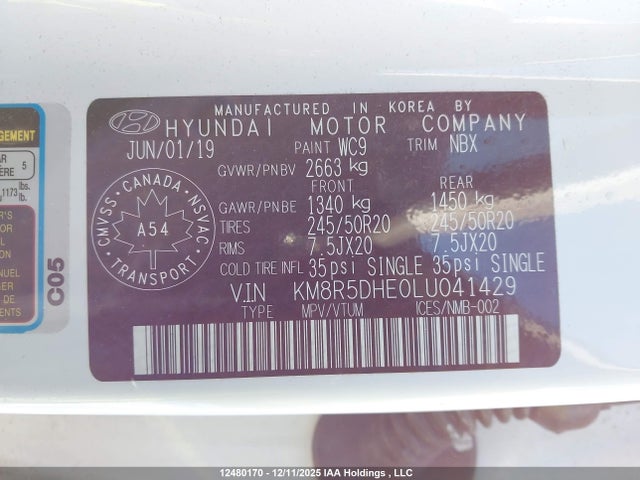 Hyundai Palisade Limited 2020 KM8R5DHE0LU041429 Image 9