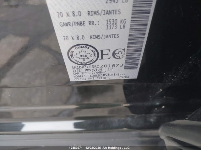 Продаж на аукціоні авто 2024 Nissan Pathfinder Sl, vin: 5N1DR3CE3RC201673, номер лоту: 12480271