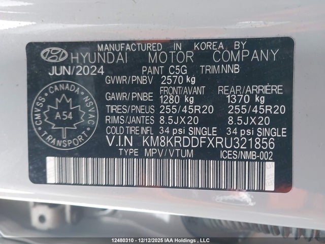 Продаж на аукціоні авто 2024 Hyundai Ioniq 5 Limited/disney 100 Platinum Edition, vin: KM8KRDDFXRU321856, номер лоту: 12480310