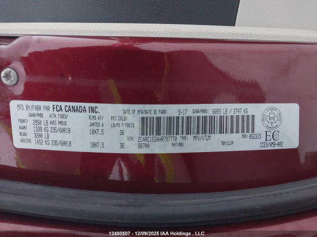 2C4RC1EG4HR797770 Chrysler Pacifica Touring L Plus