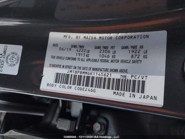 JM1BPBMM6K1145621 Mazda Mazda3 Gt