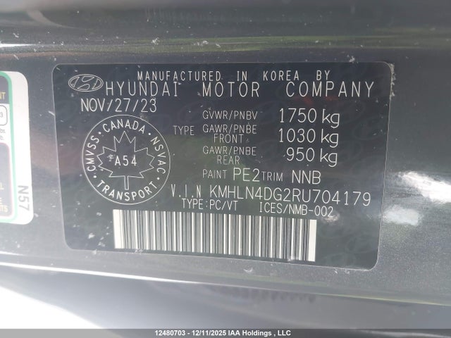 Продаж на аукціоні авто 2024 Hyundai Elantra Luxury, vin: KMHLN4DG2RU704179, номер лоту: 12480703
