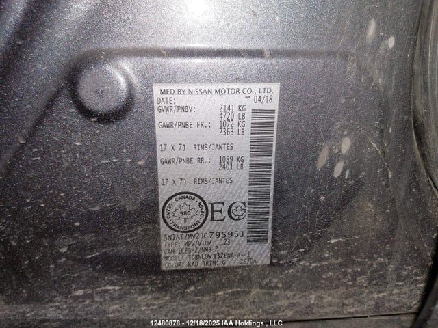 5N1AT2MV2JC795951 Nissan Rogue
