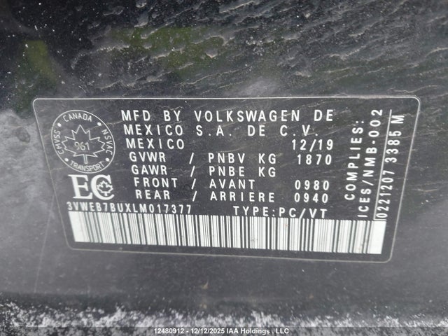 3VWEB7BUXLM017377 Volkswagen Jetta Highline