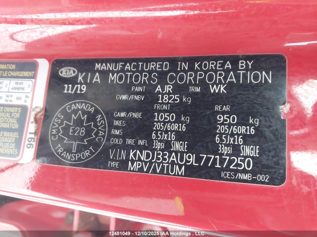 KNDJ33AU9L7717250 KIA SOUL EX