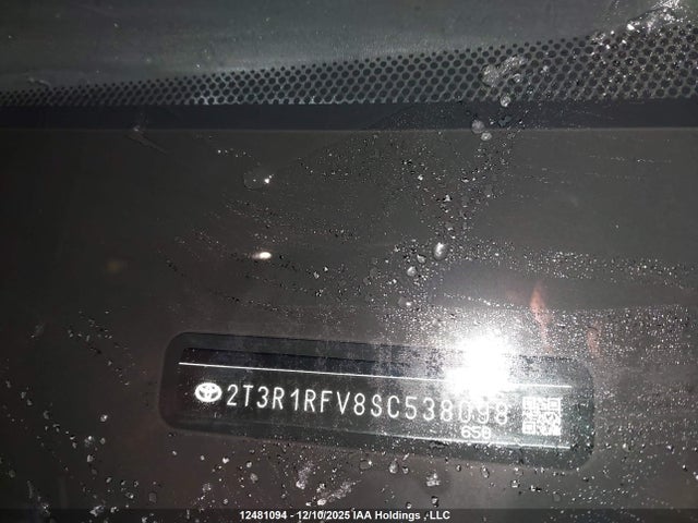 12481094 :رقم المزاد ، 2T3R1RFV8SC538098 vin ، 2025 Toyota Rav4 Xle مزاد بيع