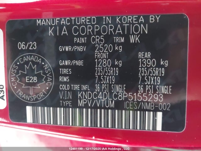 KIA Ev6 Gt Line 2023 KNDC4DLC8P5155293 Image 9