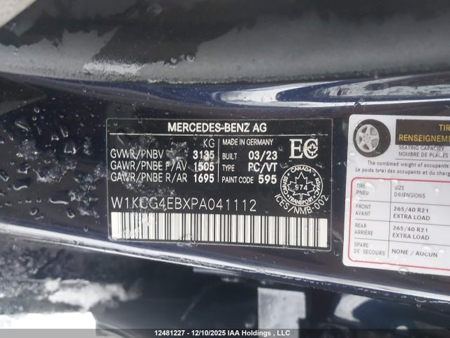 W1KCG4EBXPA041112 Mercedes-Benz Eqs 580 4matic