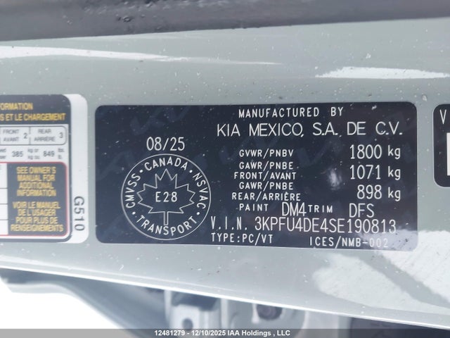 3KPFU4DE4SE190813 KIA K4 Ex/ex+