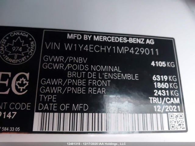 W1Y4ECHY1MP429011 Mercedes-Benz Sprinter 2500