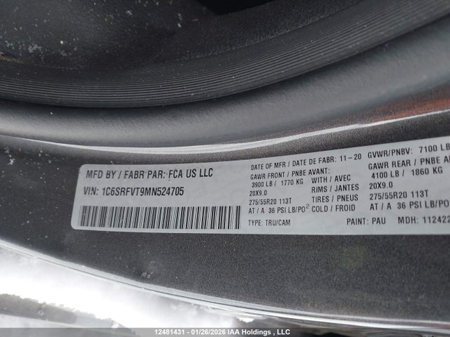 1C6SRFVT9MN524705 RAM 1500 Sport