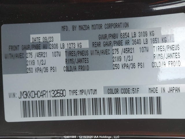 JM3KKDHC4R1132590 Mazda Cx-90 Mhev Gt-p