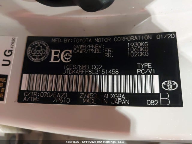Toyota Prius 2020 JTDKARFP8L3151458 Image 18