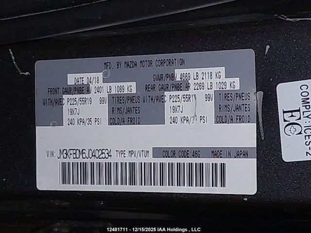 Mazda CX-5 2018 JM3KFBDM6J0402534 Image 9