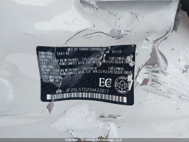 Subaru Forester Hybrid E-boxer Premier 2025 JF2SLSTD2SH422917 Image 9