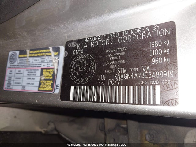 KIA Optima 2014 KNAGN4A73E5488919 Image 9