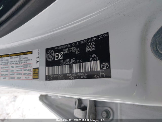 JTDADABU6R3014172 Toyota Prius