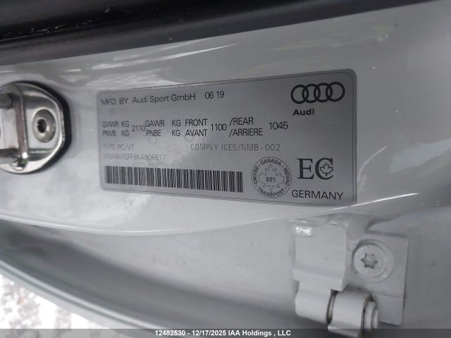 WUABWGFF6KA906617 Audi Rs 3 2.5t
