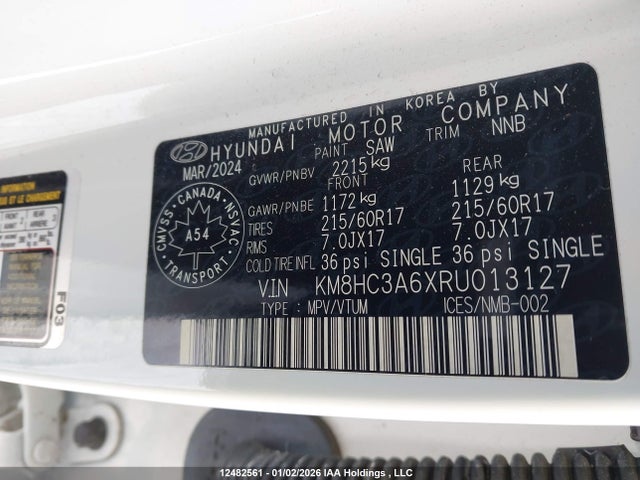 KM8HC3A6XRU013127 Hyundai Kona Sel