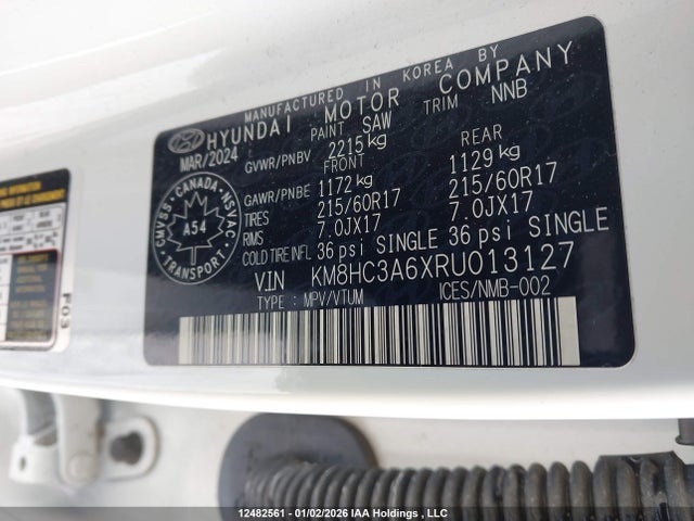 KM8HC3A6XRU013127 Hyundai Kona Sel