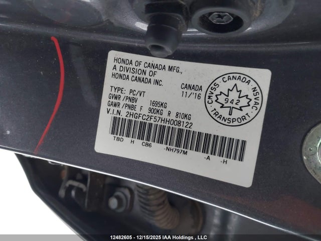 Aukcja sprzedaży 2017 Honda Civic Lx, vin: 2HGFC2F57HH008122, numer aukcji: 12482605
