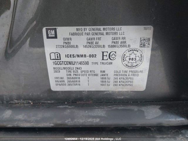 1GCGTCEN8J1146590 Chevrolet Colorado Lt