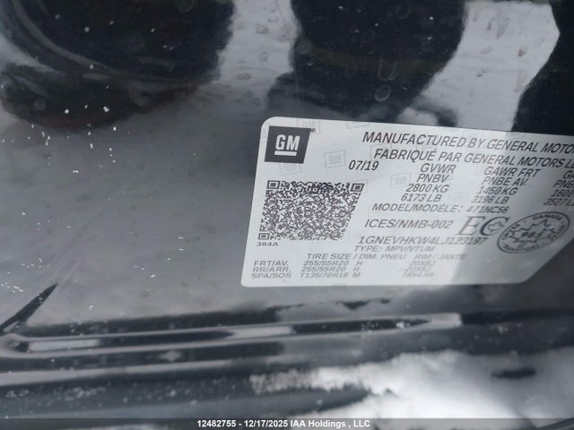 1GNEVHKW4LJ123197 Chevrolet Traverse 3lt