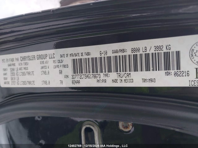 Aukcja sprzedaży 2010 Dodge Ram 2500, vin: 3D7TT2CT5AG178673, numer aukcji: 12482769