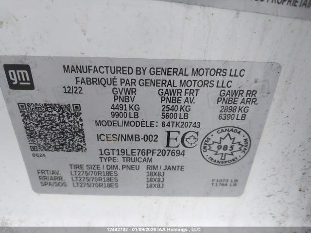 Продажа на аукционе авто 2023 Gmc Sierra K2500 Heavy Duty, vin: 1GT19LE76PF207694, номер лота: 12482782