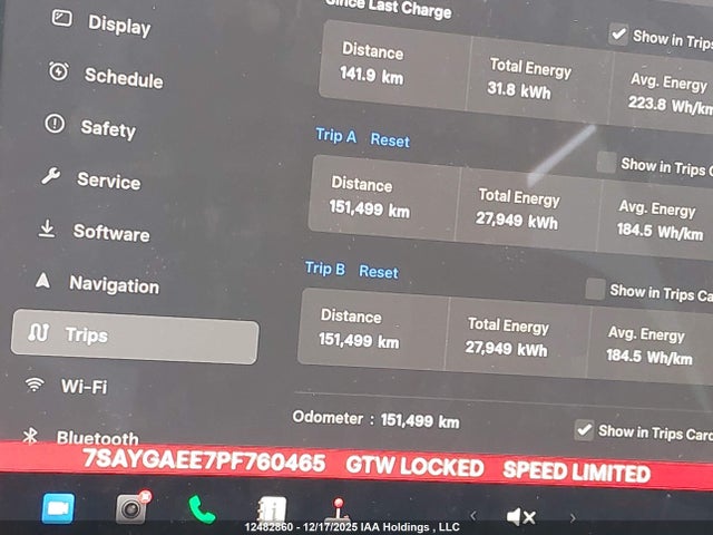 12482860 :رقم المزاد ، 7SAYGAEE7PF760465 vin ، 2023 Tesla Model Y Long Range مزاد بيع