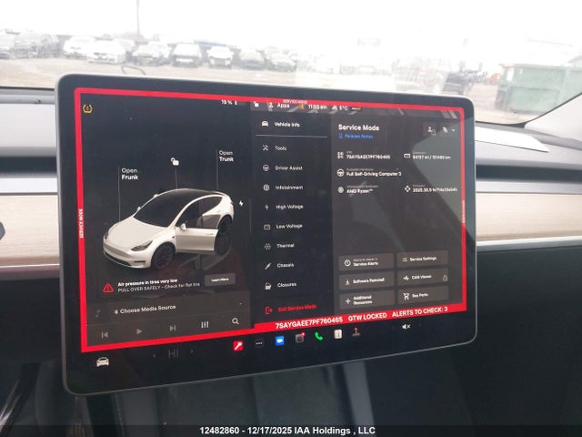 12482860 :رقم المزاد ، 7SAYGAEE7PF760465 vin ، 2023 Tesla Model Y Long Range مزاد بيع