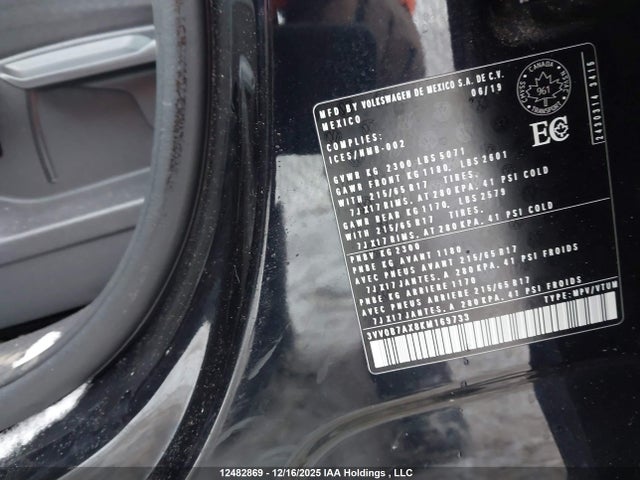 3VV0B7AX8KM169733 Volkswagen Tiguan Trendline