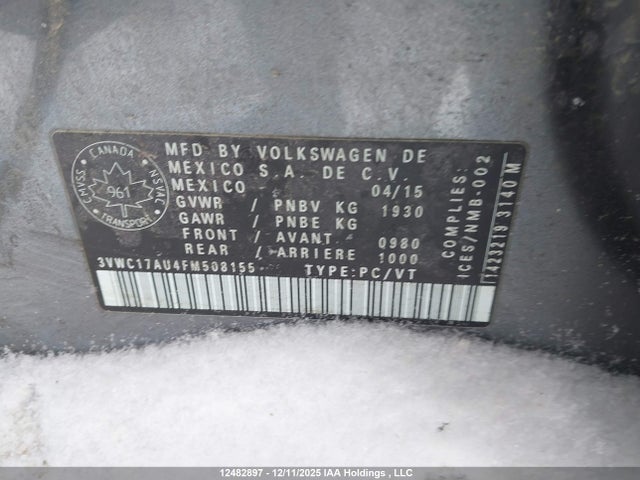 3VWC17AU4FM508155 Volkswagen Golf Sportwagon 1.8 Tsi Comfortline/1.8 Tsi Highline/1.8 Tsi Trendline