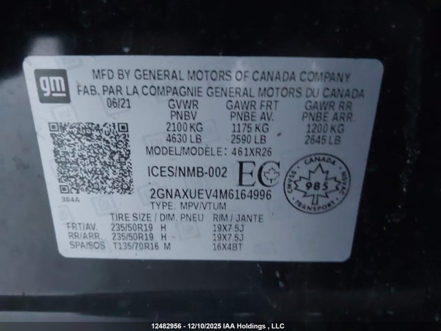 2GNAXUEV4M6164996 Chevrolet EQUINOX LT