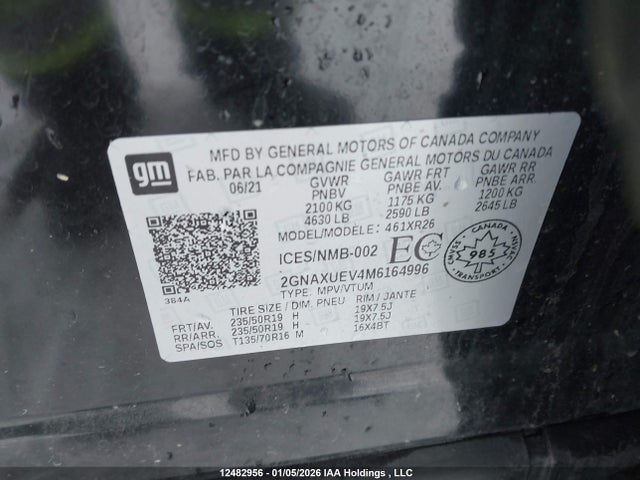 2GNAXUEV4M6164996 Chevrolet EQUINOX LT