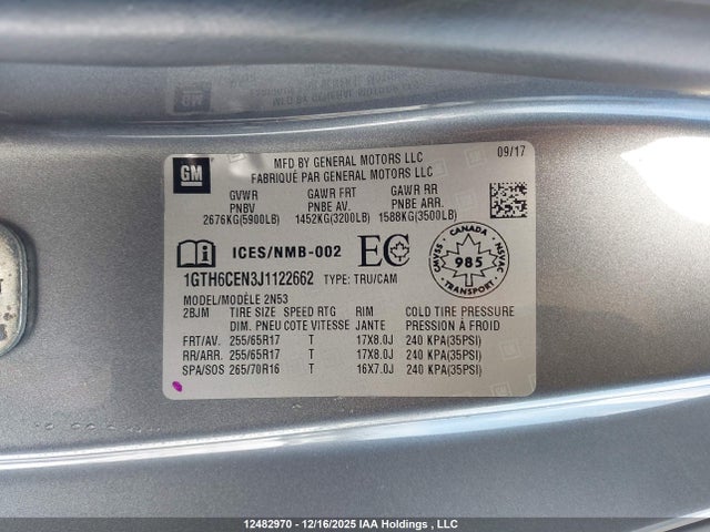 1GTH6CEN3J1122662 GMC CANYON SLE