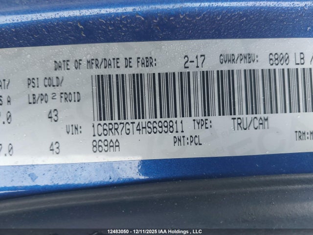 1C6RR7GT4HS699811 RAM 1500 Slt