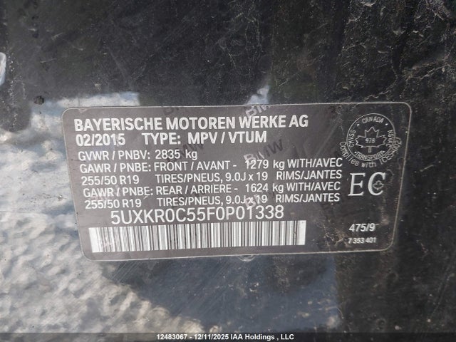 5UXKR0C55F0P01338 BMW X5 Xdrive35i
