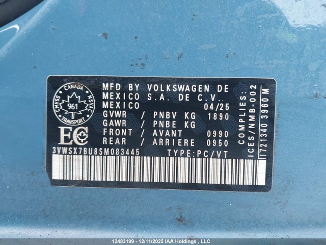 3VWSX7BU8SM083445 Volkswagen Jetta Comfortline