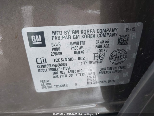 KL79MSSL8MB004626 Chevrolet Trailblazer Activ