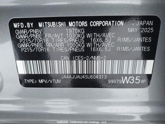 Mitsubishi RVR ES 2025 JA4AJUAU4SU604313 Image 9