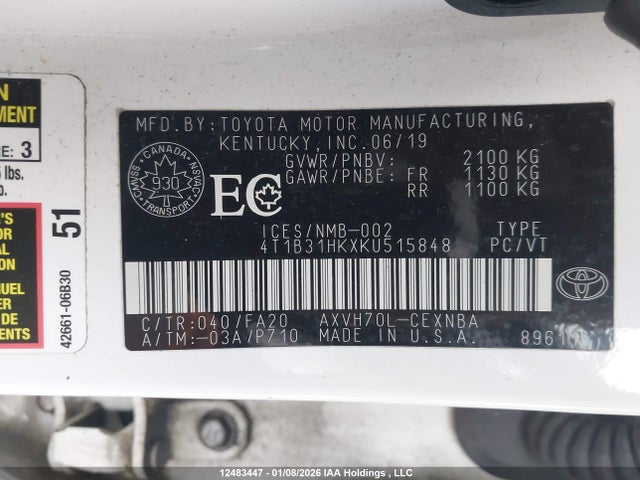 4T1B31HKXKU515848 Toyota CAMRY LE