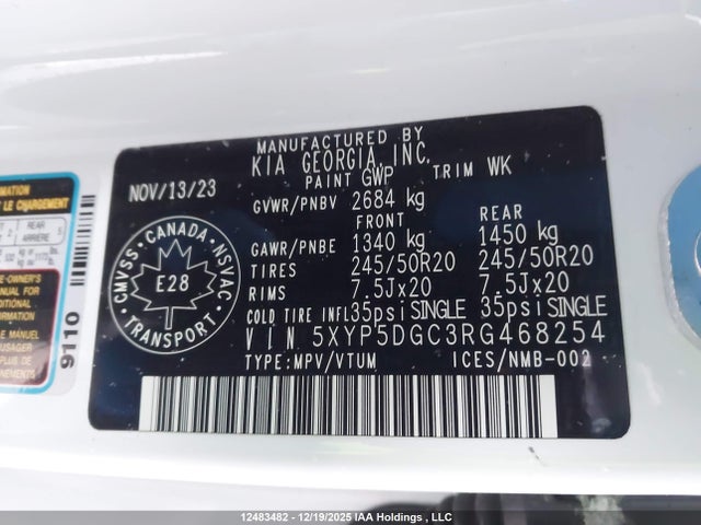 5XYP5DGC3RG468254 KIA Telluride