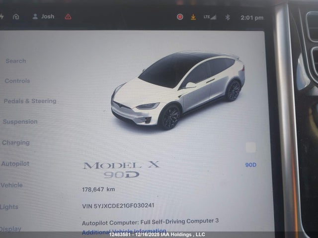 Tesla Model X 60d/70d/75d/90d 2016 5YJXCDE21GF030241 Image 16