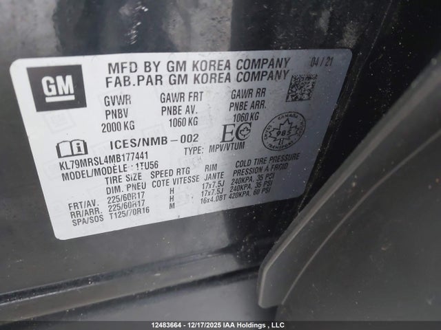 KL79MRSL4MB177441 Chevrolet Trailblazer Lt